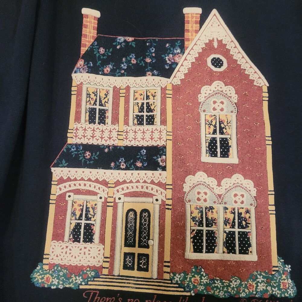 Vintage Girls Sweater Size M 10-12 Youth There's No Place Like Home
